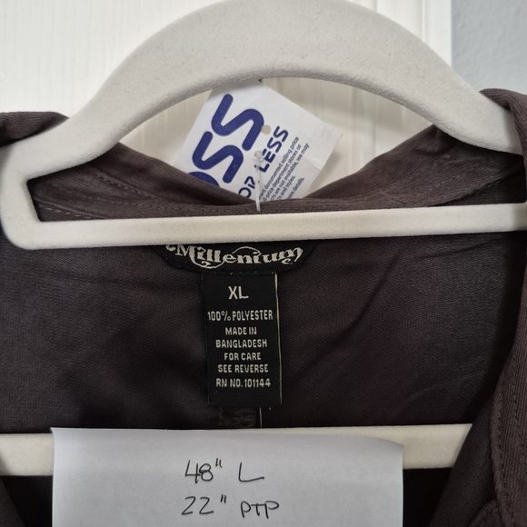 Elegant Brown Midi Dress with Belt - Picture 4 of 4